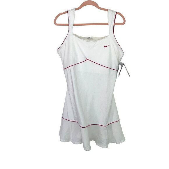 Nike Dresses & Skirts - Nike Dri Fit Womens Wimby Tennis Dress Size XL White Red Serena Williams New